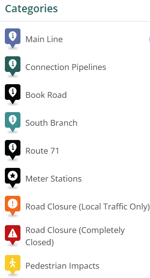 Interactive map legend